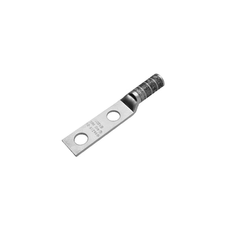 Burndy Two-Hole Compression Lug, 350 kcmil Max, 3/8 in Stud, Long Barrel, Copper, Blue YAZ342NT38FX